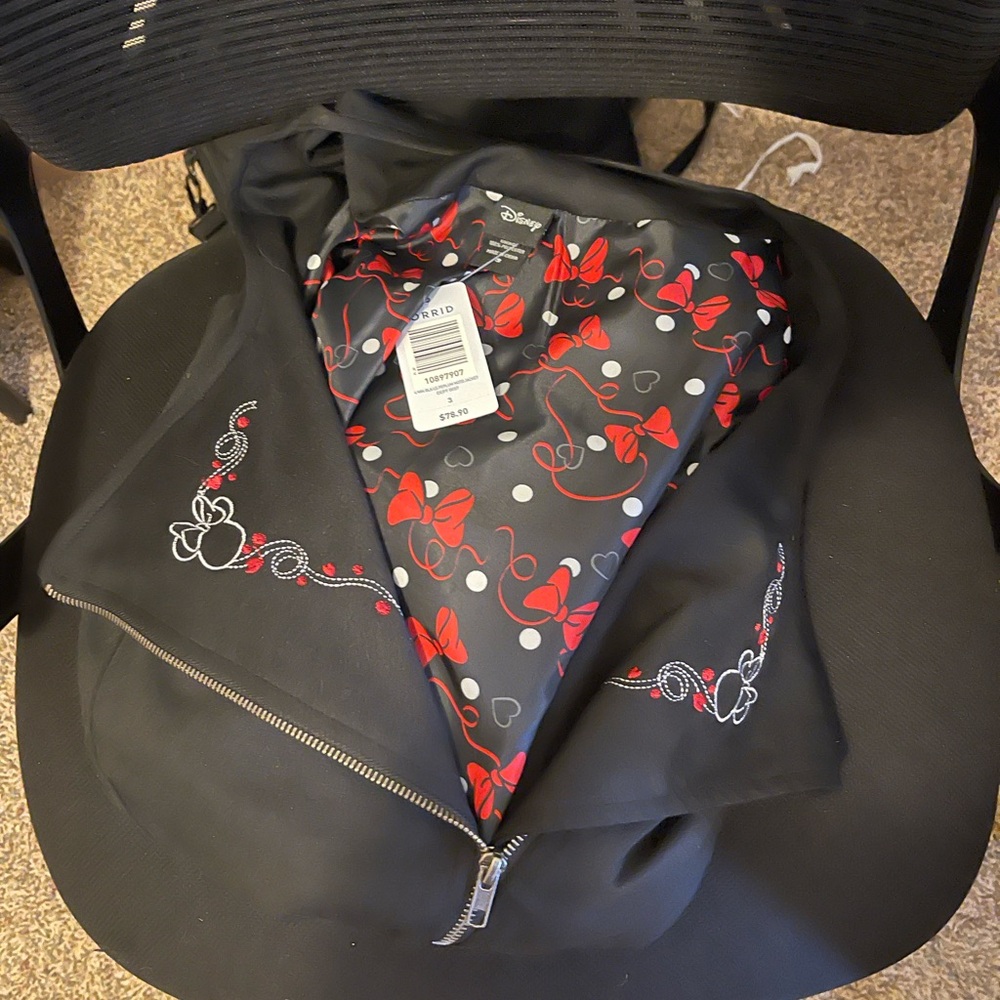 Torrid Black Blazer Type Jacket Minnie Mouse. Size 3 Torrid. - Picture 2 of 4